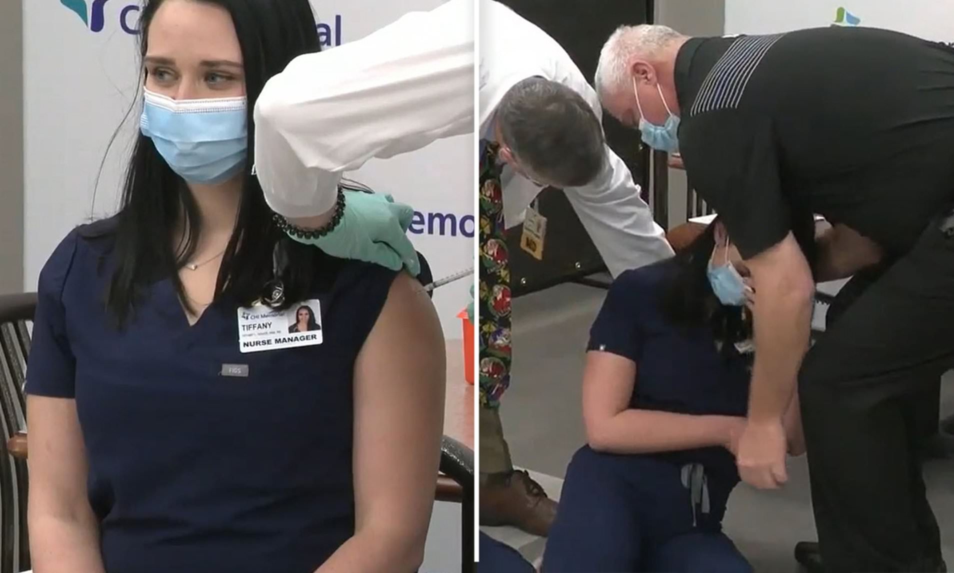 Nurse washes hands after hospital