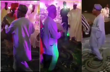 Ex Pres. Dr. Obasanjo, Dancing With His Wife At His PhD Graduation Party