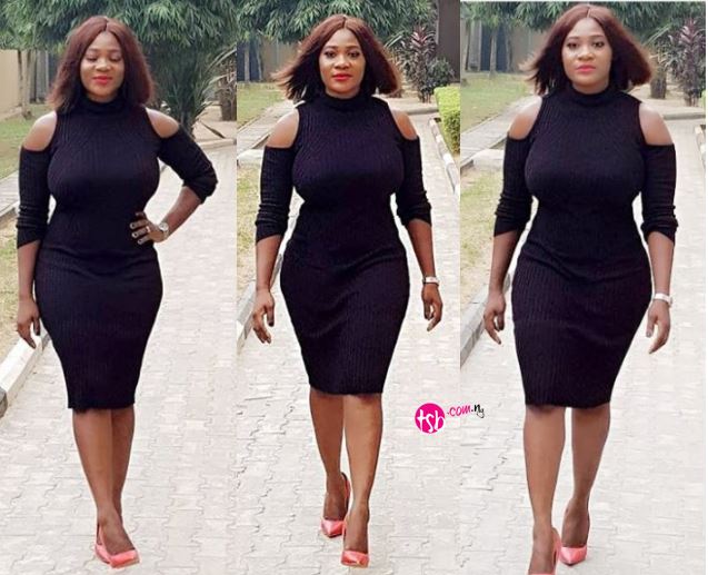Mercy-Johnson-Pours-Curves-Little-Black-Dress4-tsb.com.ng