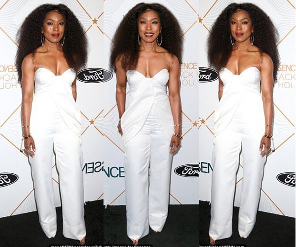 Photos 59 Year Old Angela Bassett Flaunts Toned Body In White Pant Suit 