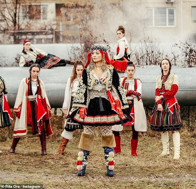 Rita Ora poses in traditional dress to celebrate Kosovo Independence Day