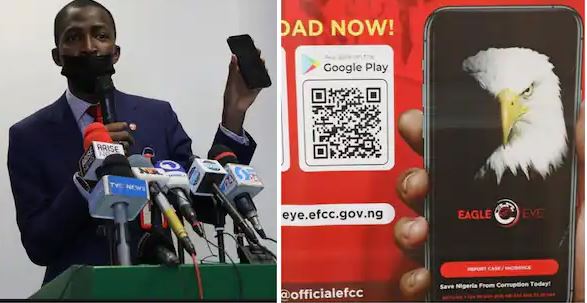 Trouble for Fraudsters as EFCC finally Launches Mobile App 'Eagle Eye' for Reporting Crimes