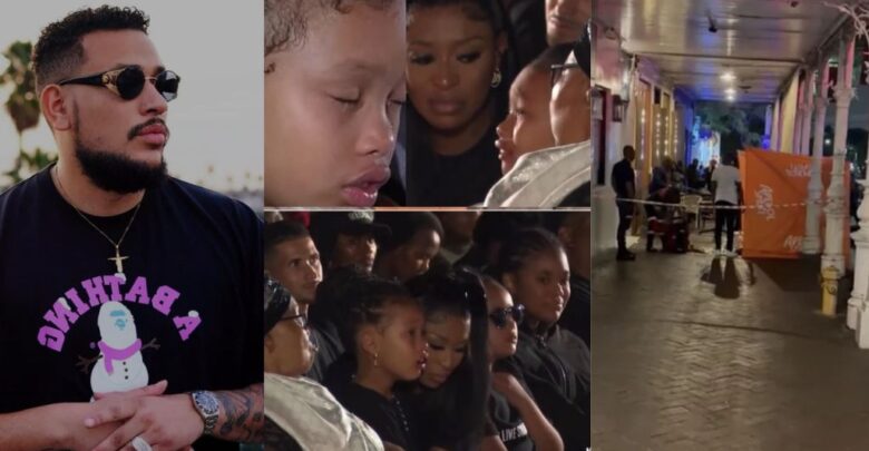 Rapper AKA’s Daughter, Kairo Owethu Forbes breaks down in tears at her father’s memorial service (video)