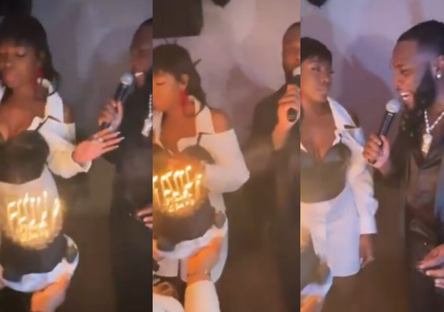 Burna Boy offends his sister at her birthday party as he exposes her real age (Video)