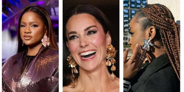 Trend alert: Flower-shaped earrings are in