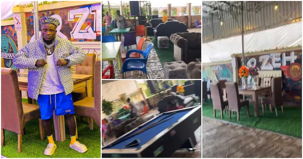 “Is this a bar or a eatery” Portable leaves many confused as he unveils his new bar (Video)
