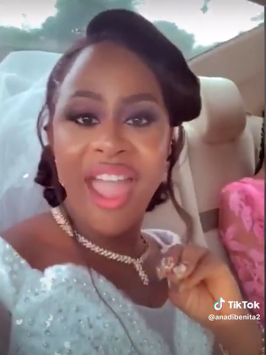 Any man you catch chop his money, don't love them – Bride says on way to wedding (Video)