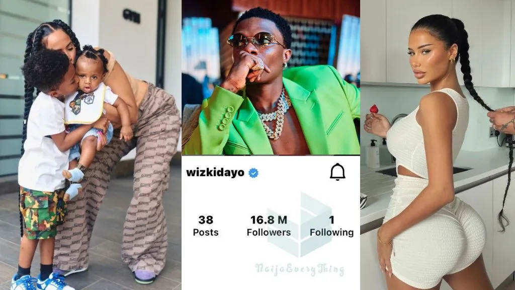 “Jada P don see shege” – Reactions as Wizkid unfollows everyone on IG just to follow alleged new girlfriend (Photos)