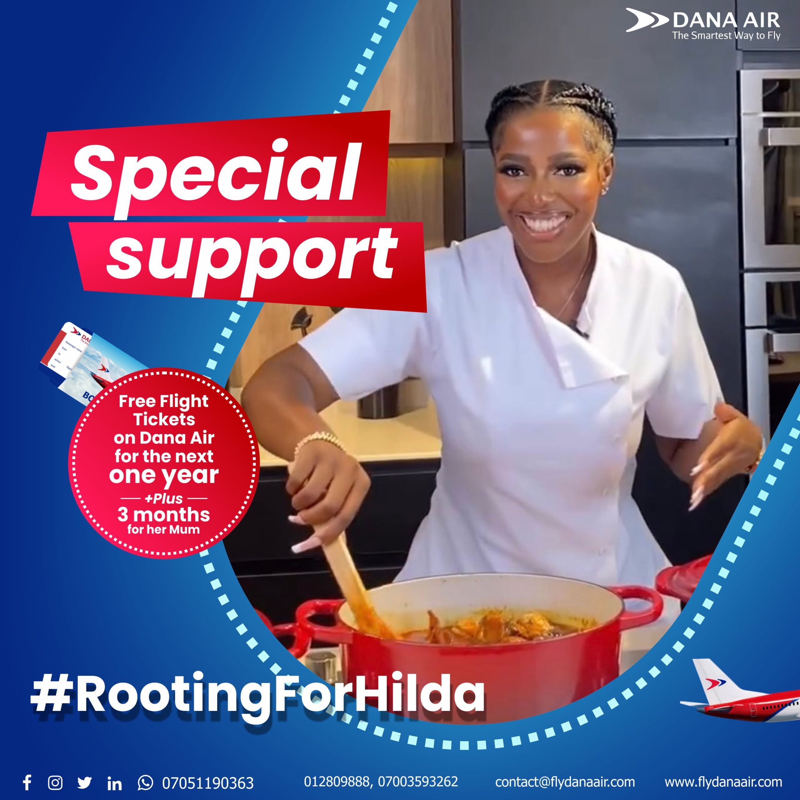 Dana Air gifts Hilda Baci one-year free tickets