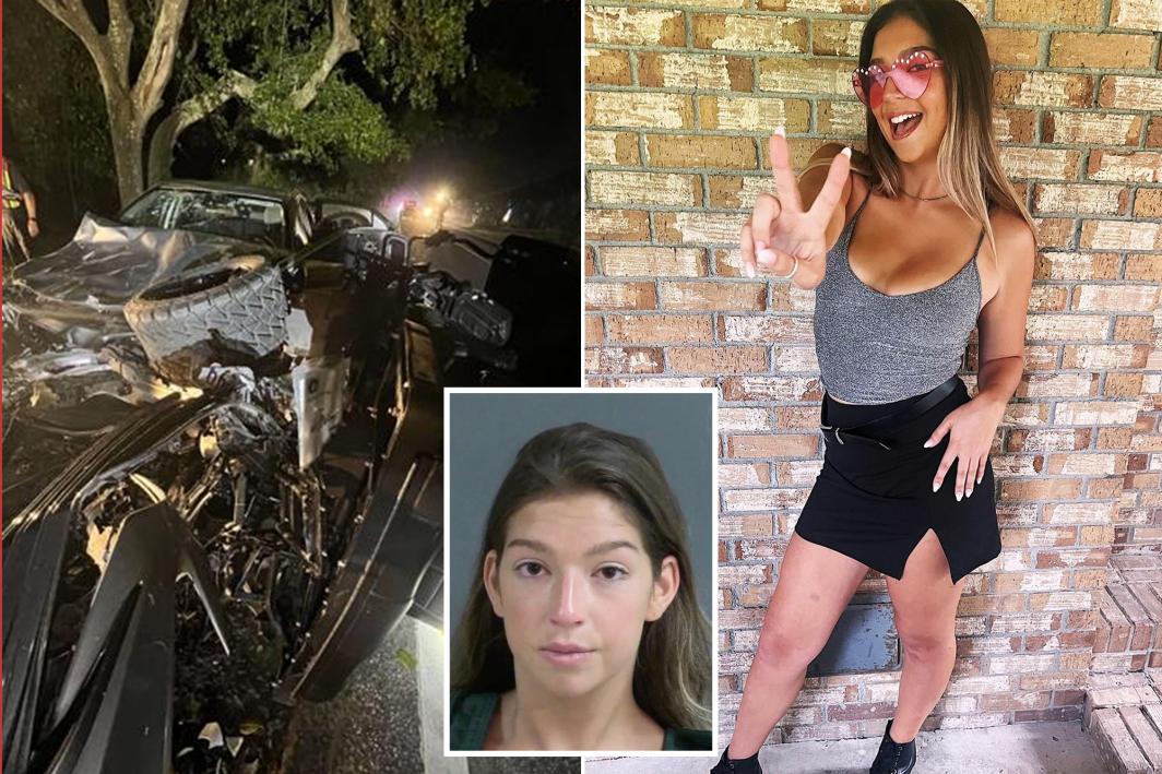 Jamie Lee Komoroski cries after crashing into couple on their wedding night, killing the bride Samantha Hutchinson and seriously injuring the groom