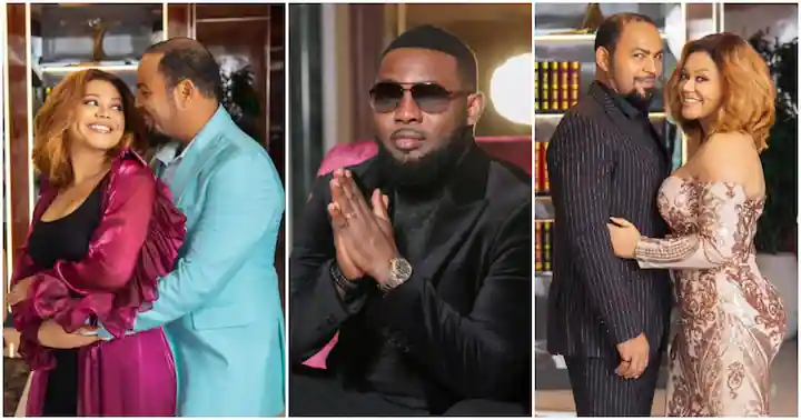 Fans React as AY Makun congratulates Ramsey Nouah and Nadia Buari