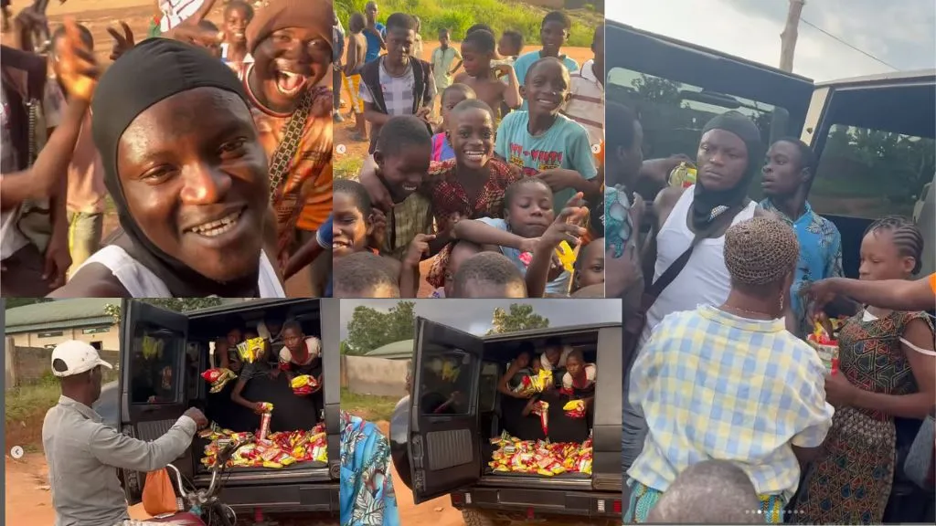 Portable spotted using his G-Wagon worth N250M to distribute noodles in Sango-Ota (Video)