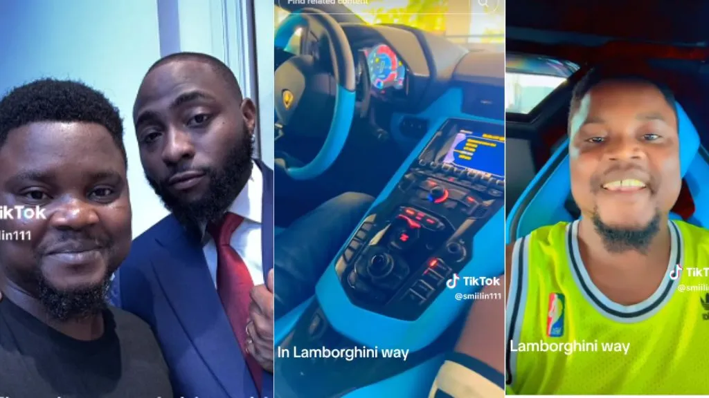 Davido’s housemaid expresses joy after entering singer’s N300m Lamborghini (Video)