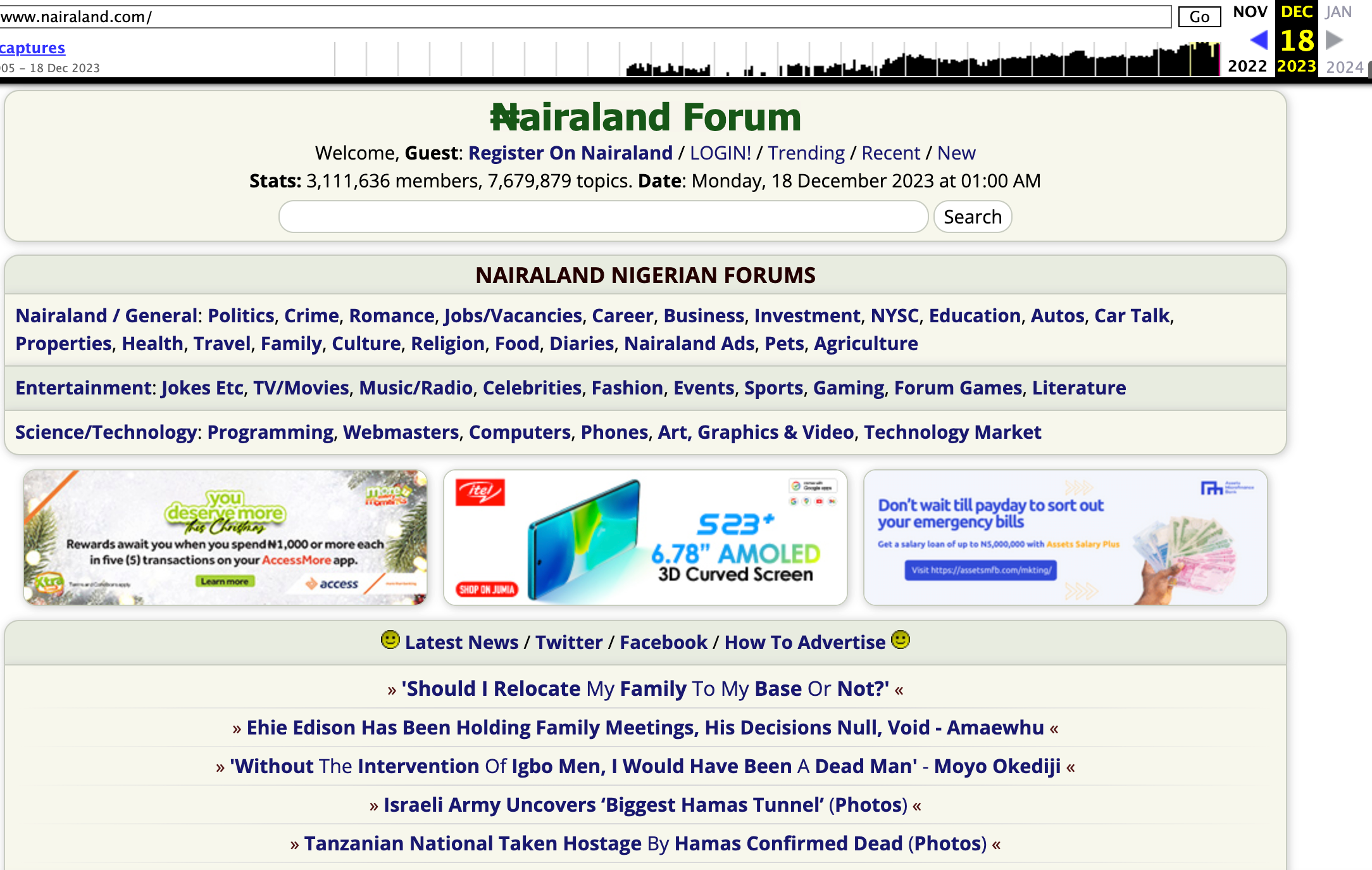 Nairaland, partially restored after downtime