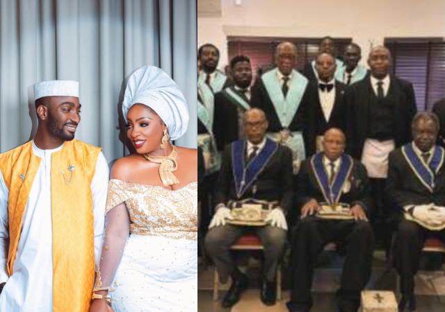 Netizens reacts as Anita Joseph’s husband joins Freemasonry