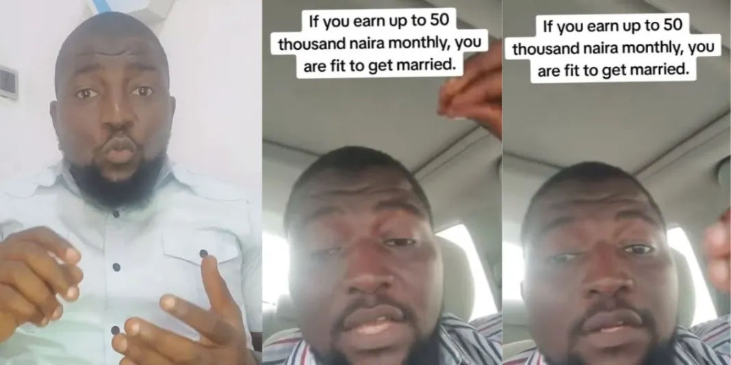 A man earning N50K monthly is fit enough to get married, says Finance manager (Video)