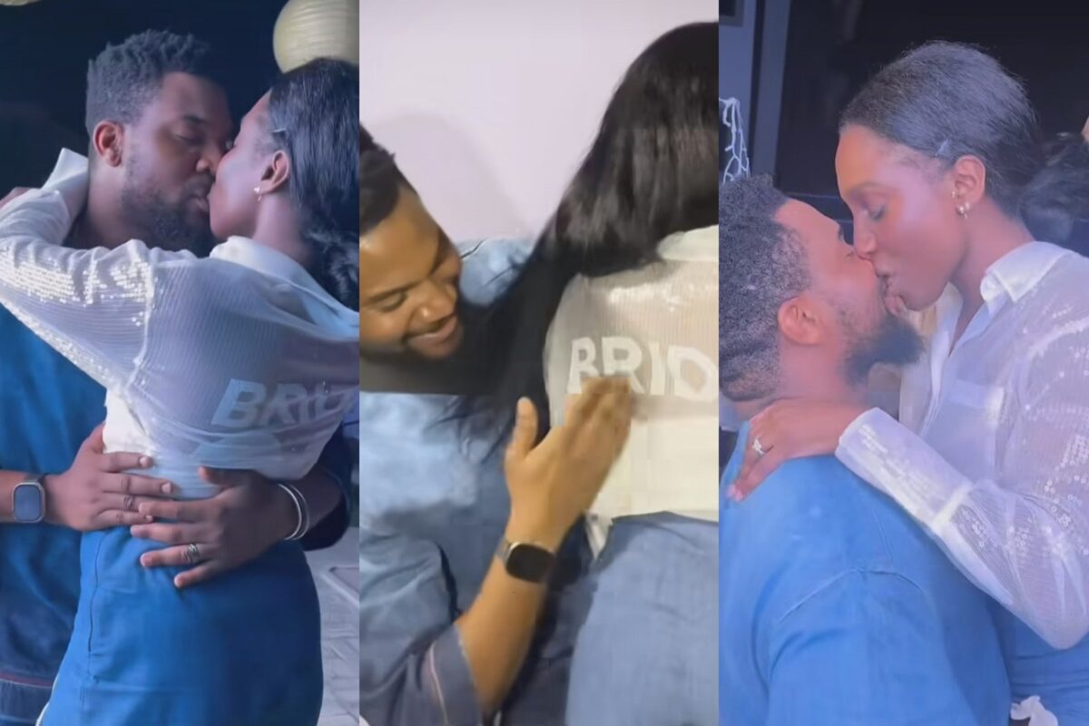 Kunle Remi and his wife share passionate kiss ahead of their grand wedding (Video)