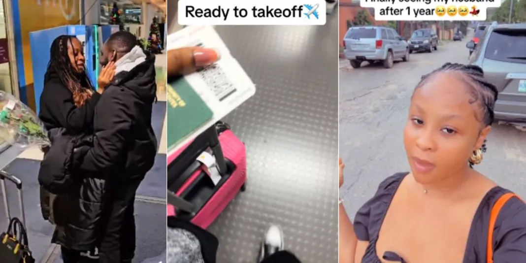 Nigerian lady finally reunites with her husband in Canada after 1 year (Video)