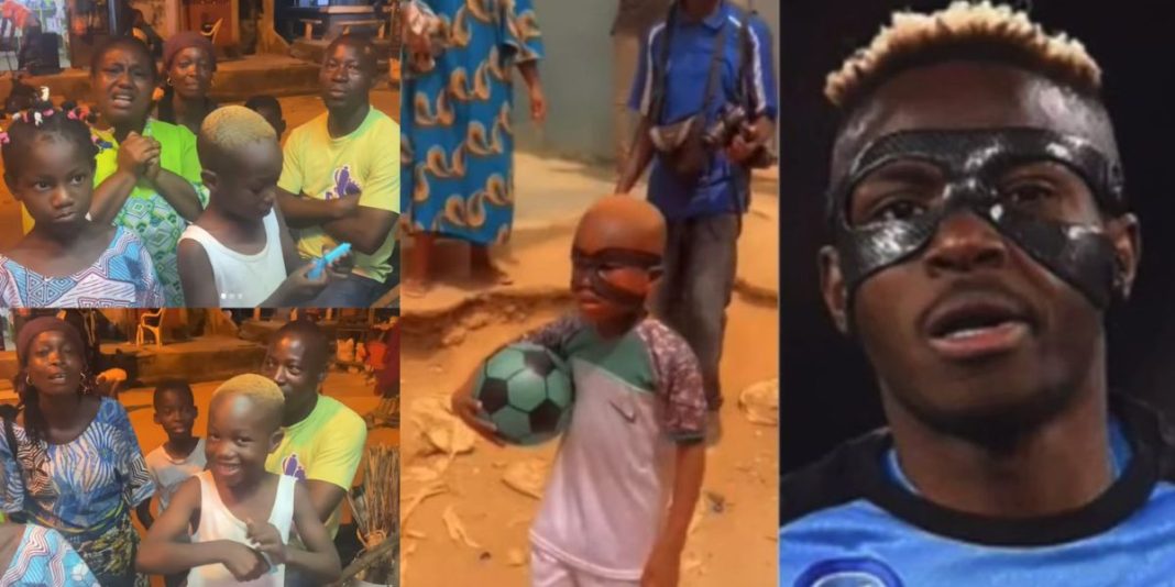 Family of the little boy gifted N2.5M by Victor Osimhen rain blessings him (Video)