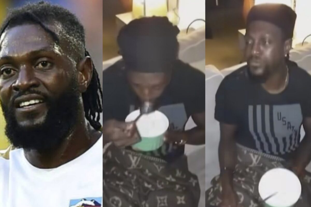 Fans express concern for Emmanuel Adebayor over a resurfaced video of him drinking Garri