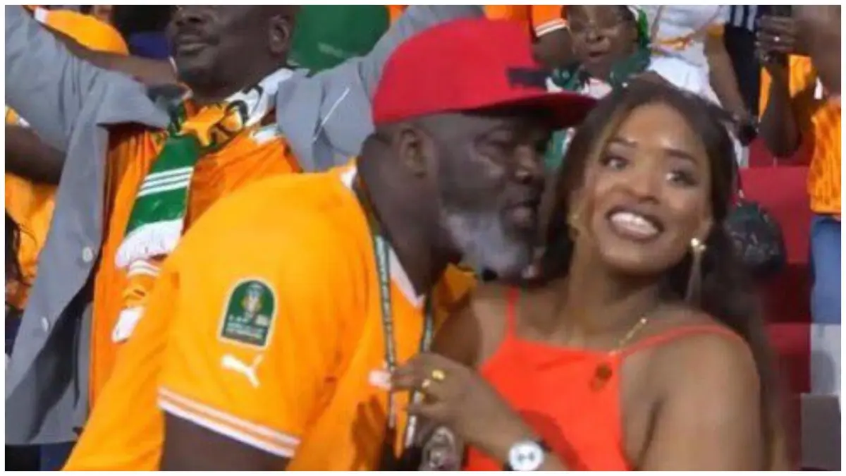AFCON: Ivorian fan apologises to family after caught toasting lady during Senegal match