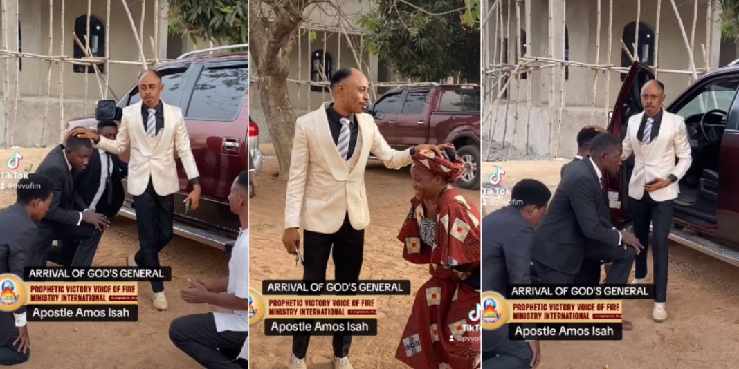 Netizens calls out church for welcoming their pastor in grand style (Video)