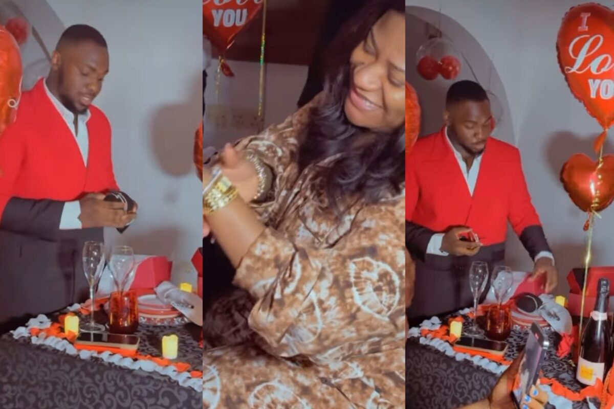 Nkechi Blessing’s boyfriend splashes N6million on a bracelet for her in grand birthday dinner (Video)