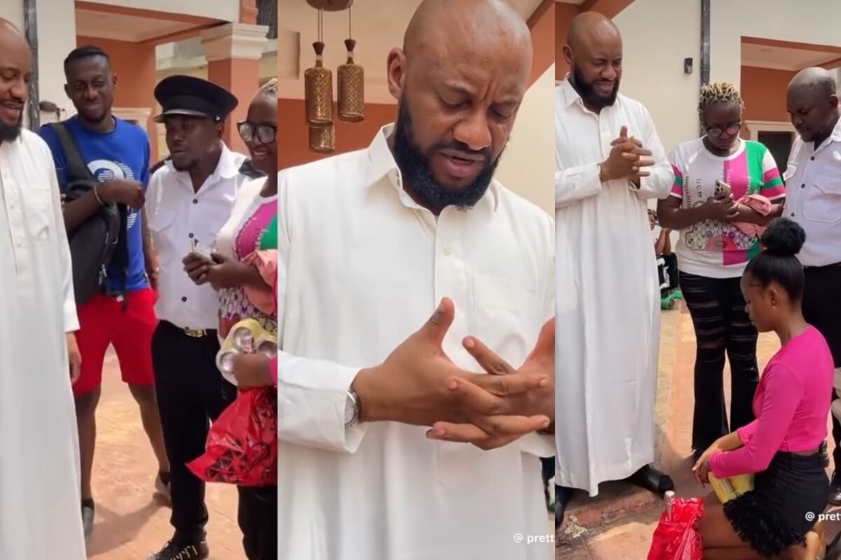 Reactions as Woman takes daughter to Yul Edochie for prayers (Video)
