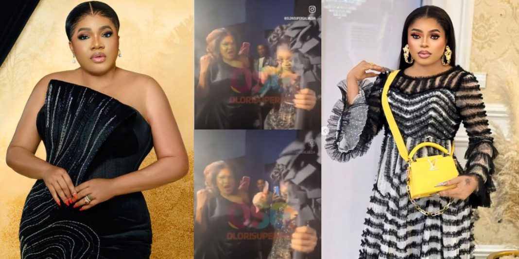 Actress Toyin Abraham loses it as Bobrisky wins Best Dressed Female at a star-studded event (Video)
