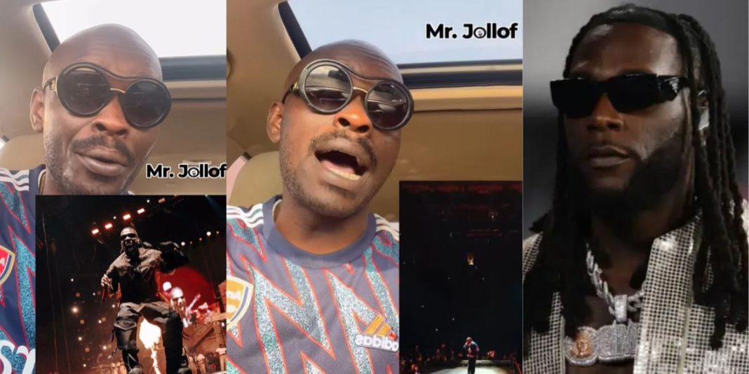 Burna Boy is on another level, he no longer accepts $1 million as performance fees, says Comedian Mr Jollof (Video)