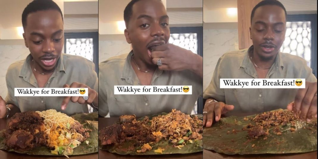 Influencer Enioluwa stirs reactions as he consumes the hardest Ghanaian meal (Video)