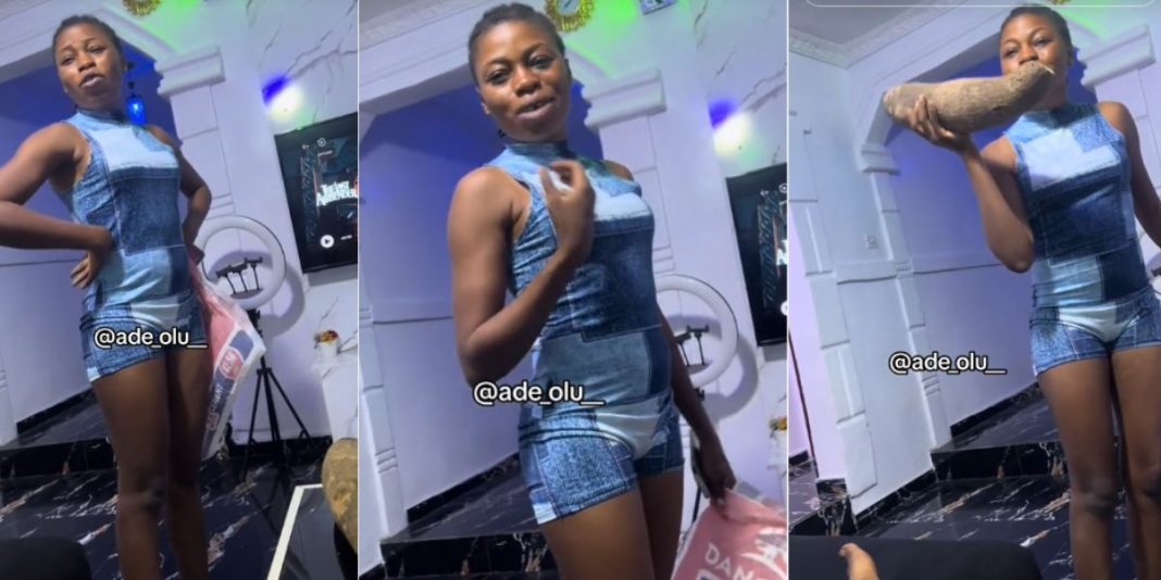 Man cries out as wife buys a tuber of yam for N25k (Video)