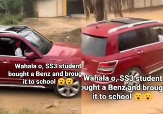 “Na in front of principal office I go park am” – SS3 student sparks debates as they drives Benz to school