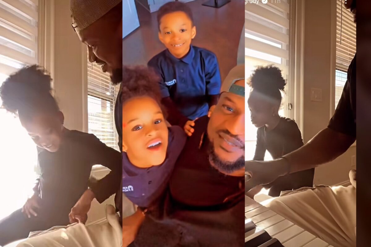 Paul Okoye reunites with his kids in Atlanta, shows off his daughter’s singing talent (Video)