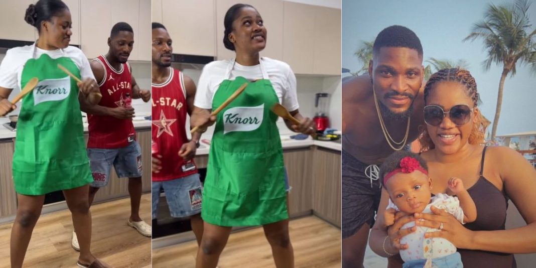 Watch the moment Anu Bakre teaches her husband Tobi the viral Tshwala Bami dance