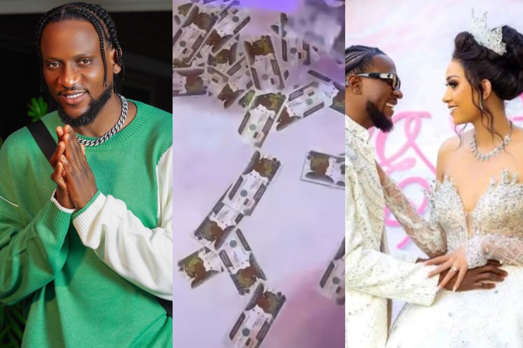 BBNaija Omashola reveals why fake money was sprayed on him on his wedding (Video)