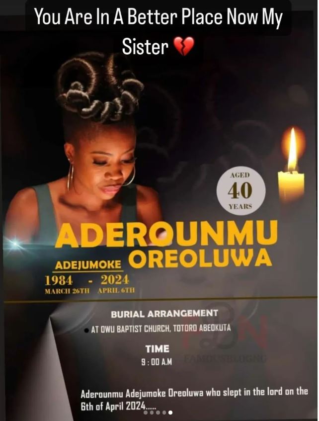 Nollywood actress Aderounmu Adejumoke is dead