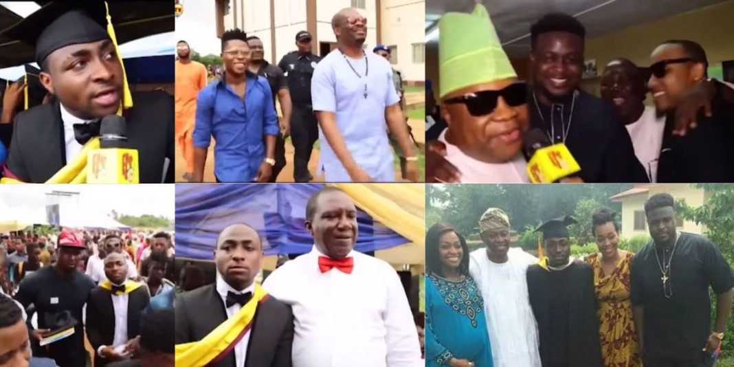 Watch the moment celebrities troop in as Davido graduates from Babcock University