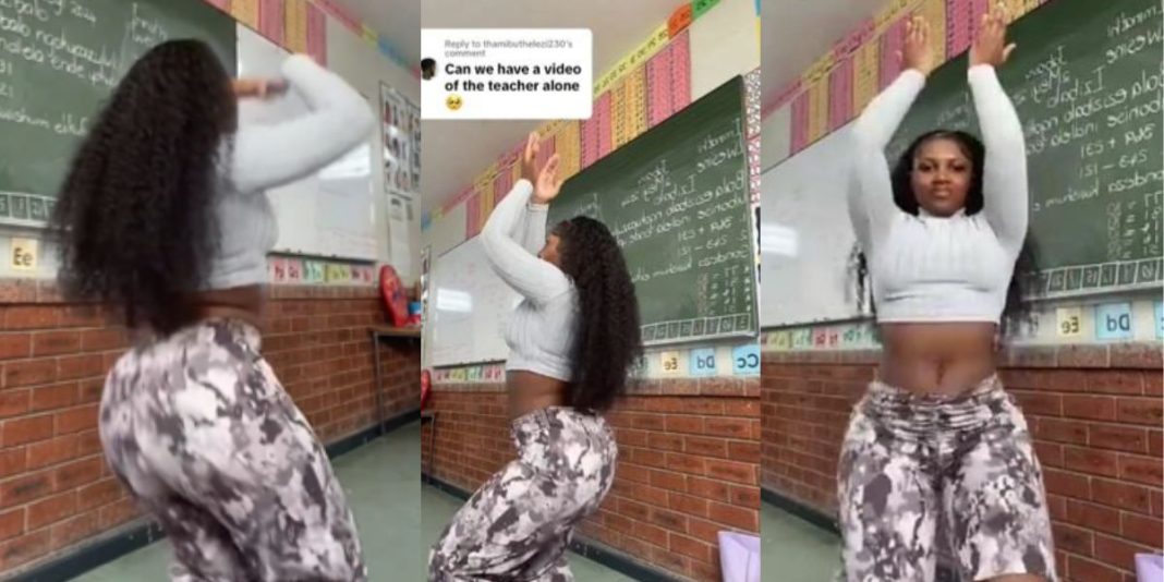 Watch video of endowed secondary school teacher dancing inside the class